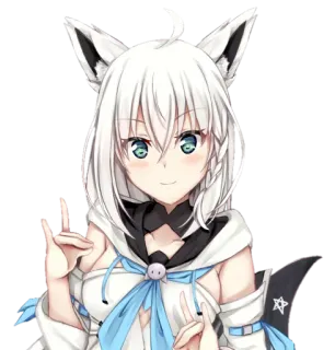 🦊 Shirakami Fubuki anime, fox, vtuber, fubuki, virtual youtuber, cute whatsapp sticker