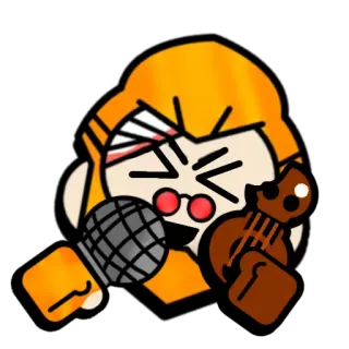 ➡️ singer, microphone, guitar, music, band, cartoon telegram sticker