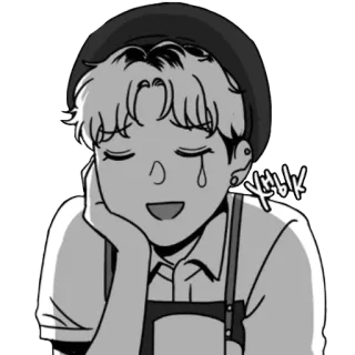 😢 Унык การ์ตูน, เด็กผู้ชาย, เศร้า, ร้องไห้, สติกเกอร์ telegram sticker