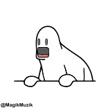 🔝 hình trắng, đơn giản, hoạt hình, tối giản telegram sticker