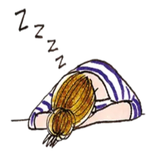 😴 спать, уставшая, zzz, сон, спящая, женщина telegram sticker