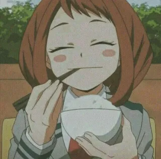 🍫 Ochaco Uraraka My Hero Academia Anime, Ochaco Uraraka, Manger, Riz, Personnage, Fanart telegram sticker