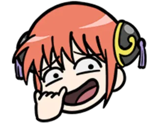 🤪 Kagura Gintama Anime, Manga, Expression faciale, Dessin animé telegram sticker