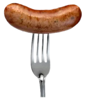 🌑 saucisse, nourriture, fourchette, repas, viande whatsapp sticker