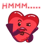 🤔 HMMM..... 하트, 생각, 음, 만화, 귀여운, 고민 telegram sticker