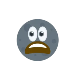 🌑 luna, dibujos animados, cara, expresión telegram sticker