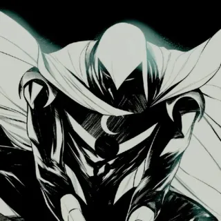 🌙 Moon Knight มูนไนท์, มาร์เวล, ซูเปอร์ฮีโร่, หนังสือการ์ตูน, ศาลเตี้ย, คอนชู, มาร์ค สเปคเตอร์ whatsapp sticker