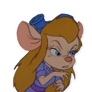😠 Gadget Hackwrench Chip 'n Dale: Rescue Rangers cartoon, mouse, character, disney, gadget, engineer telegram sticker