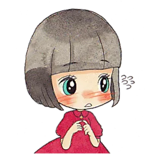 😨 Chibi, Kawaii, Anime, Meisje, Schattig, Cartoon telegram sticker