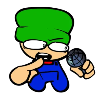 ⬅️ cartoon, character, green, blue telegram sticker