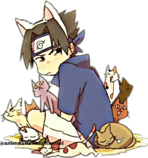 😒 Sasuke Naruto sasuke, naruto, anime, cat, cats, chibi telegram sticker