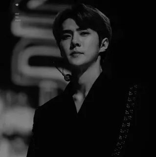 🖇 Sehun Sehun, EXO, K-pop, Koreański piosenkarz, Portret czarno-biały, Idol, Artysta telegram sticker