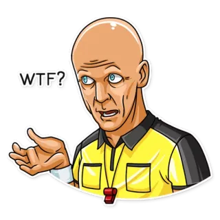❓ WTF? árbitro, deportes, wtf, pregunta, confundido whatsapp sticker