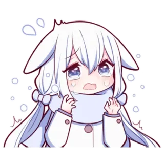 💕 Anime, Cartone animato, Carino, Piangendo, Kawaii, Adesivo telegram sticker
