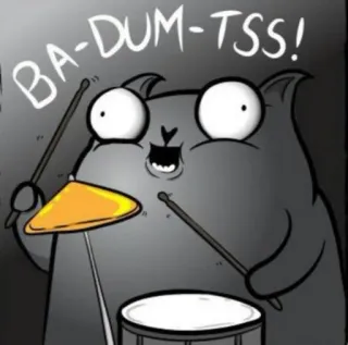 😬 Cat Simon's Cat BA-DUM-TSS! telegram sticker