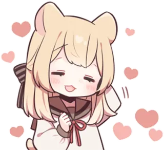 ☺️ Anime, Kartun, Lucu, Kawaii, Hati, Beruang, Gadis telegram sticker