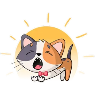 😩 Katze, Kätzchen, Gähnen, süß, Sticker, Cartoon telegram sticker