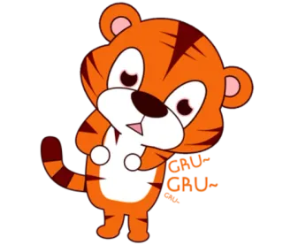 🐯 CHU tiger, cute, animal, cartoon, orange telegram sticker