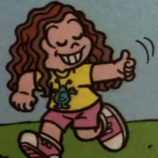👍 kartun, karakter, gadis, jempol ke atas, senang telegram sticker