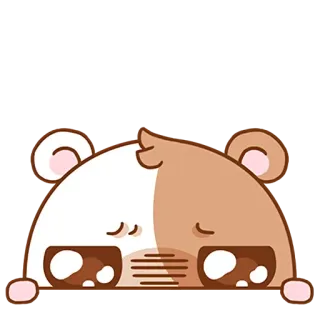 😐 animale, carino, triste, depresso, kawaii, orso, cartone animato telegram sticker