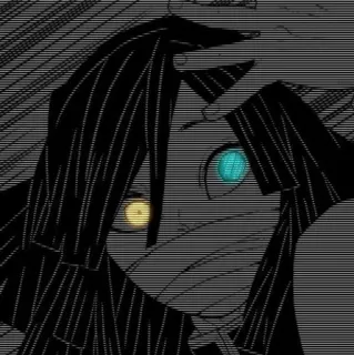 😏 Anime, Manga, Personage, Zwart-wit, Illustratie telegram sticker