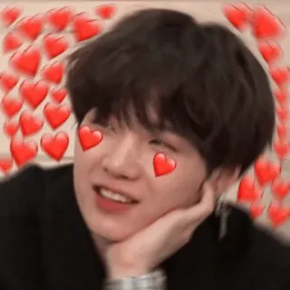 😀 Suga K-POP, BTS, SUGA, ハートの目, 愛, ミン・ユンギ telegram sticker