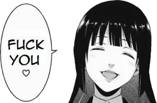 🖕 FUCK YOU Anime, Manga, Offensivo, Testo, Espressione, Ragazza telegram sticker