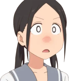 😳 anime, karakter, cewek, terkejut, ekspresi telegram sticker