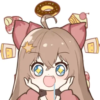 🤩 Anime, Desenho animado, Fofo, Rosquinha, Sobremesa, Kawaii telegram sticker