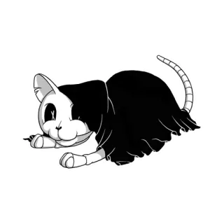 👻 chat, animal, noir et blanc, dessin animé, illustration whatsapp sticker