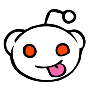 😋 reddit, alieno, lingua, mascotte, logo telegram sticker