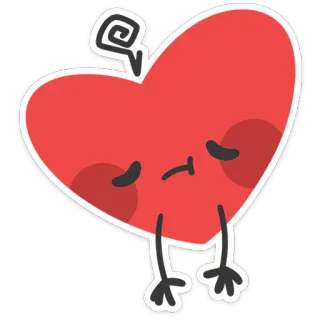❤️ cuore, triste, cartone animato, amore, sentimento, emotivo whatsapp sticker
