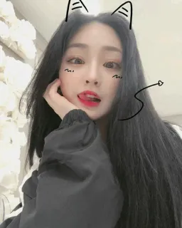 🍓 woman, girl, cat ears, tongue, cute, beauty telegram sticker