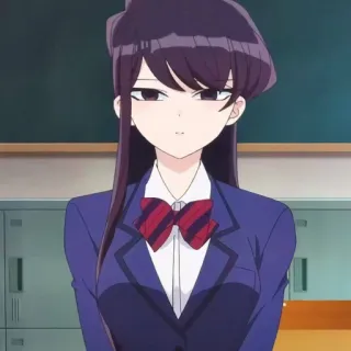 😕 Komi Shouko Komi Can't Communicate 애니메이션, 코미 양은 커뮤증입니다, 코미 쇼코, 교복, 귀여운, 여고생 telegram sticker