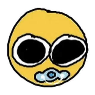 🥺 Emoji, Visage, Choqué, Jaune, Dessin animé, Mème telegram sticker