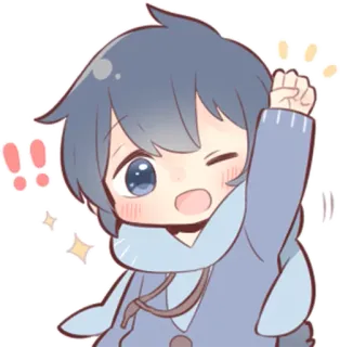 ✊ Аниме, Чиби, Кавай, Мультфильм, Милый, Иллюстрация, Стикер telegram sticker