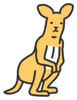 😐 Känguru, Tier, Beuteltier, Wildtier, Australien, Cartoon telegram sticker
