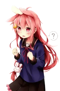 ☺️ Anime, Garota, Kawaii, Fofa, Mangá, Cabelo Rosa, Desenho animado telegram sticker