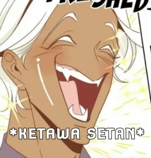 💦 *KETAWA SETAN* risa, hombre, anime whatsapp sticker