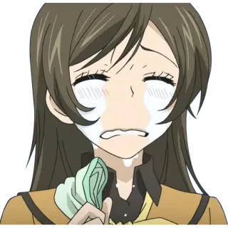 😭 anime, piangere, triste, ragazza, lacrime telegram sticker