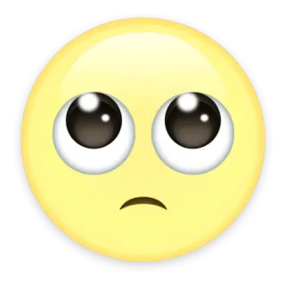 🙁 emoji, sad, pleading, eyes, yellow, cartoon telegram sticker