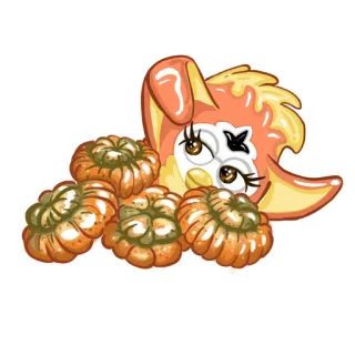 🎃 furby, pumpkins, cute, cartoon, sticker, halloween, fall, harvest telegram sticker
