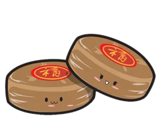 🍘 福 Nian Gao, Chinesisches Neujahr, Kuchen, Kawaii, Mochi telegram sticker