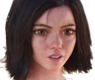 😦 Alita Alita: Battle Angel Ciborgue, Anime, Mangá, Alita, Anjo de Combate whatsapp sticker