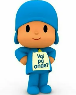 🙂 Pocoyo Vai pa onde? cartoon, personage, blauw, Pocoyo, Waar gaan we heen? telegram sticker