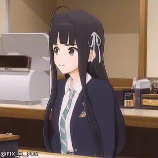 ๐ Chisato Nishikigi Lycoris Recoil anime, manga, laughing, school girl, uniform, happy, lycoris recoil, chisato nishikigi, anime girl whatsapp sticker