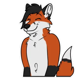 😊 fox, furry, cartoon, happy, orange, animal, smiling, anthropomorphic telegram sticker