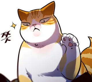 🐈 ㅉㅉ gato, animal, dibujo animado, expresión, desaprobación, coreano telegram sticker