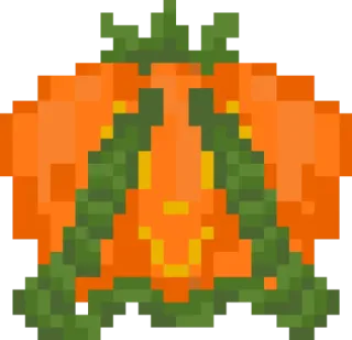 🙈 南瓜, 秋天, 万圣节, 秋天, 植物, 像素画, 橙色 telegram sticker