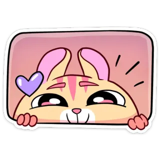 😳 猫, 动物, 卡通, 贴纸, 可爱, 可爱, 心 telegram sticker